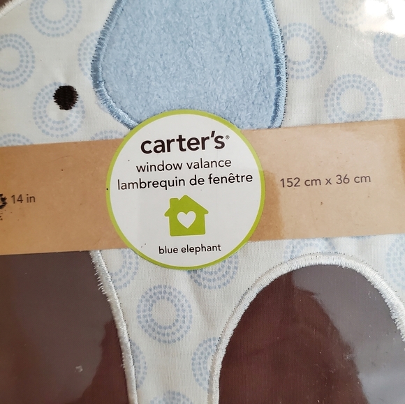 Carter's Other - Carter's Window Valence- Blue Elephant